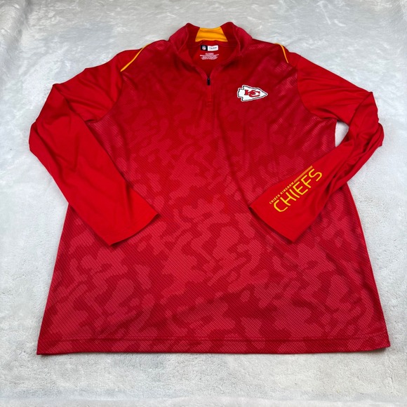 Kansas City Chiefs NFL Team Apparel Quarter Zip Pullover Top Mens XL - Picture 1 of 6